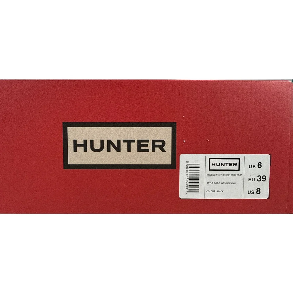 Hunter Intrepid Short Snow Boots Womens 8 Black Waterproof Insulated Puffer